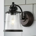 thumbnail image 5 of JONATHAN Y Marais 6.75" Iron/Seeded Glass Vintage Rustic LED Outdoor Sconce, Oil Rubbed Bronze, 5 of 10