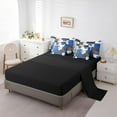 thumbnail image 3 of YST Teen Boys Blue Square Bedding Set, 7-Piece, Black Grey Geometric, Modern Abstract, Queen, 3 of 5