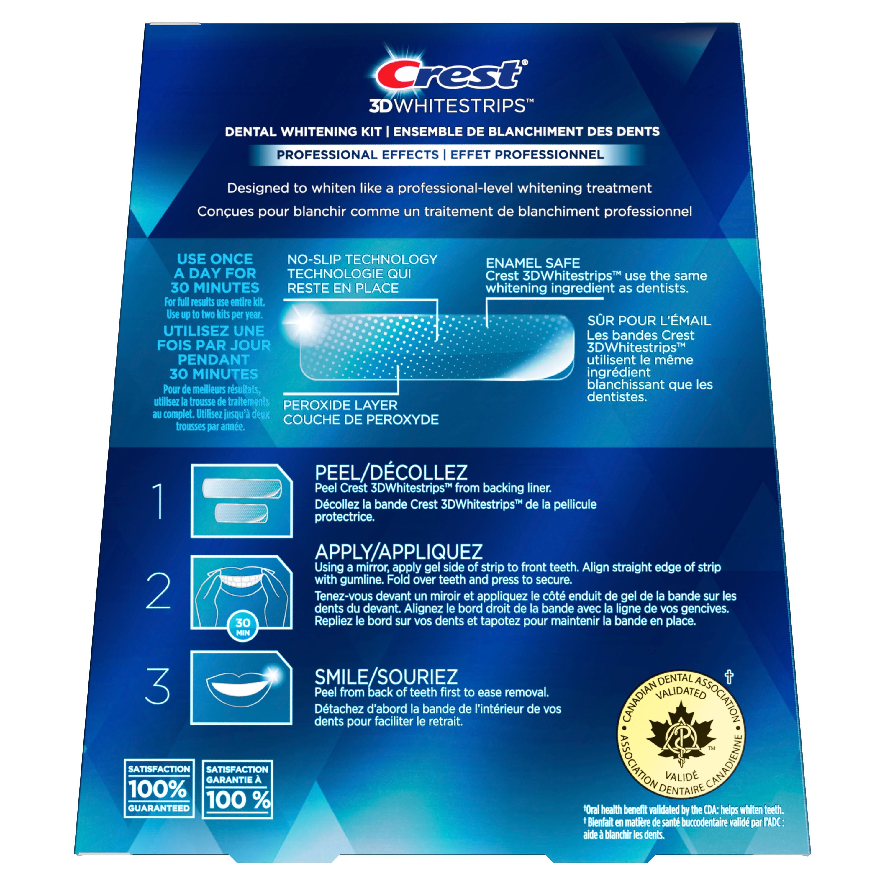 Crest 3D Whitestrips Professional Effects At-home Teeth Whitening Kit, 20 Treatments,12 Levels Whiter, 20 Treatments