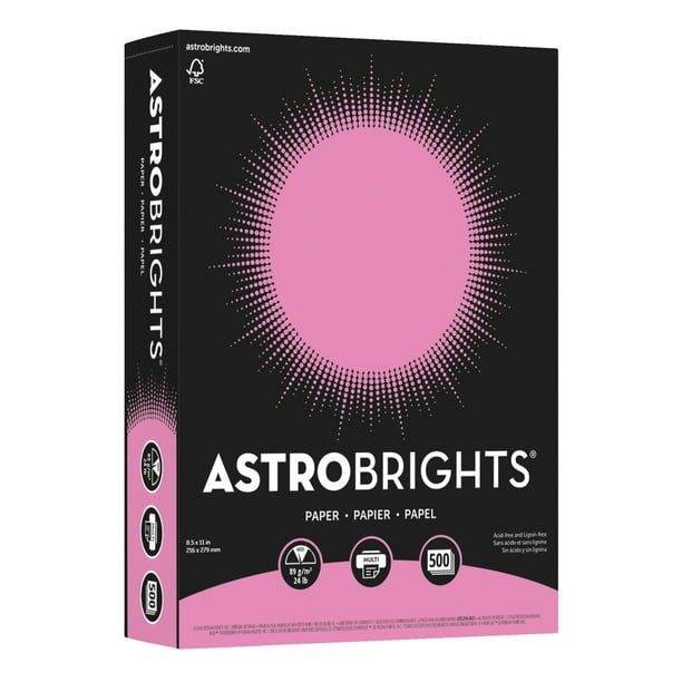 Astrobrights AcidFree Copy Paper, 81/2" x 11", 24 lb, Pulsar Pink