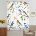 thumbnail image 3 of Colorful Leaf Bird Sheer Curtains 72 Inches Long, Spring Summer Animal Painting Tree Light Filering Curtains, Breathable Simi Curtain Privacy Drapes for Living Room Bedroom Window Treatment, 3 of 9