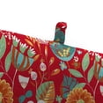 thumbnail image 6 of Jordan Manufacturing 72" x 22" Avianna Saxony Red Floral Rectangular Outdoor Chaise Lounge Cushion with Ties and Hanger Loop, 6 of 14