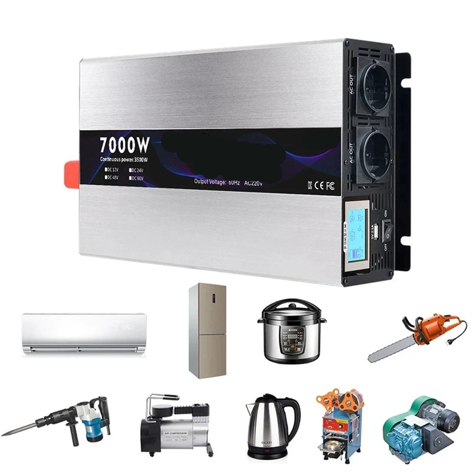 Power Inversor combertidor conversor convertisseur solar inverter 12v 24v pure sinus onda pura 7000w ,High-efficiency Conversion