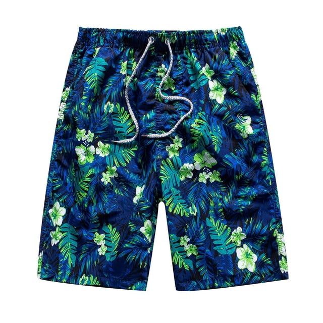 Mens Shorts Mid Waist Wide Leg Boxer Shorts Drawstring Elastic Gradient Color Plaid Summer Beach Swim Trunks Shorts Men