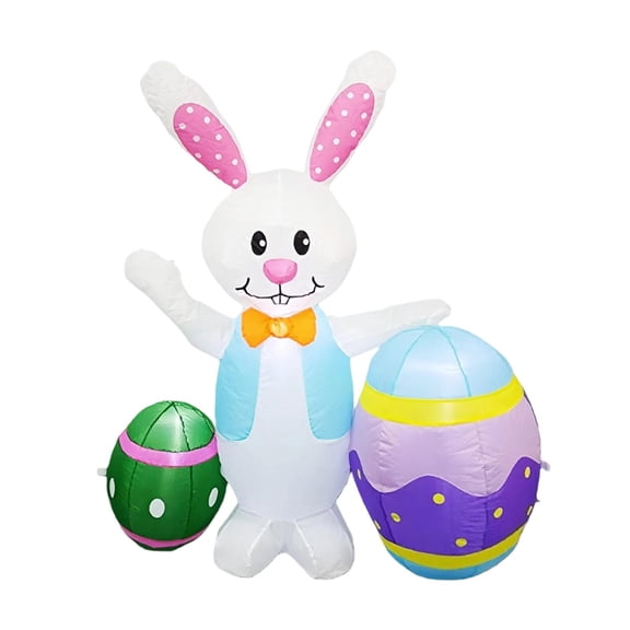 FVDPWYE Easter Inflatable Bunny Built in LED Outdoor Decoration for Event Lawn Party