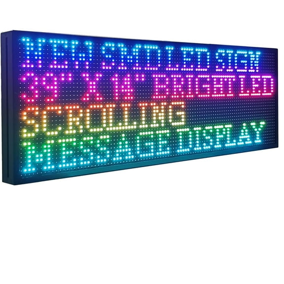 LED Sign P10 Outdoor 39" x 14" with High Resolution Programmable LED Scrolling Sign Display and Perfect Solution for Advertising RGB