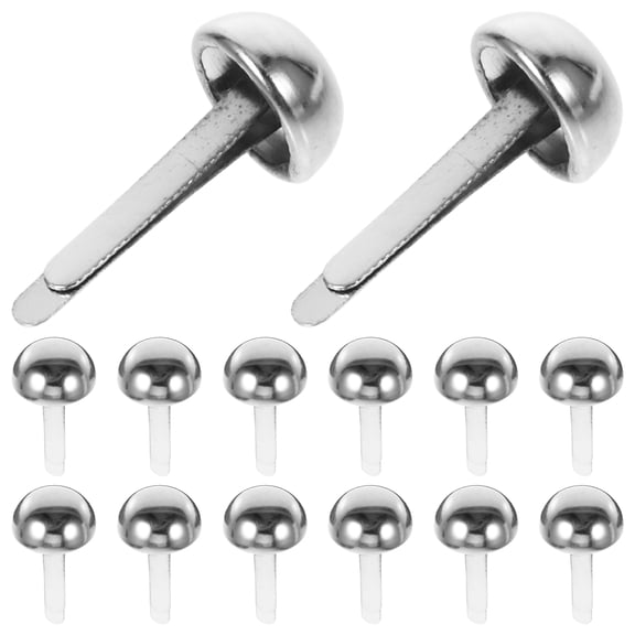 PBPBOX 200Pcs Two Legs Brads Metal Decorative Paper Fasteners Silver Durable for Crafts