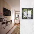 thumbnail image 5 of Yayeee Rocker Switch Wall Plate 3-Gang 6.5"x4.6" Home Decorative Outlet Cover, Gray Floral, 5 of 6