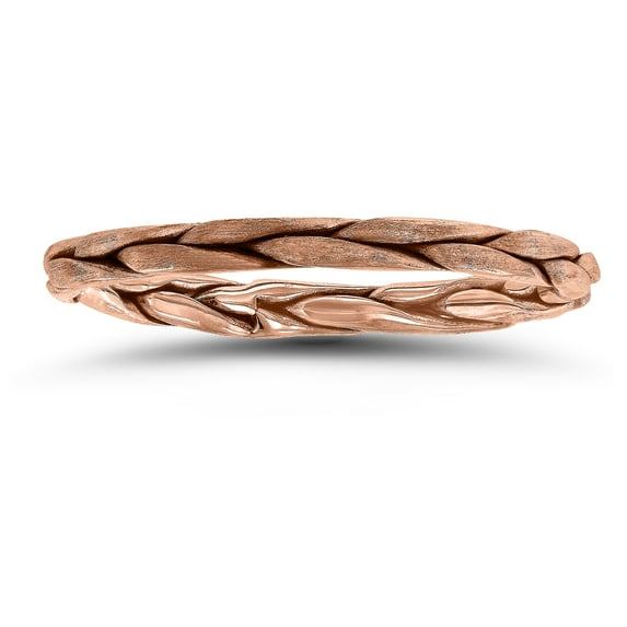 SZUL Women's 1.7MM Braided Wedding Band in 14K Rose Gold