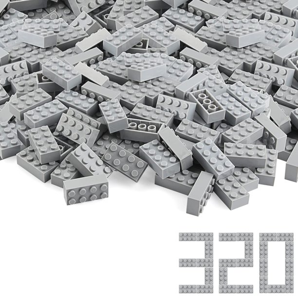 Set de bloques de construcción Feleph Basic Parts 320 piezas gris claro
