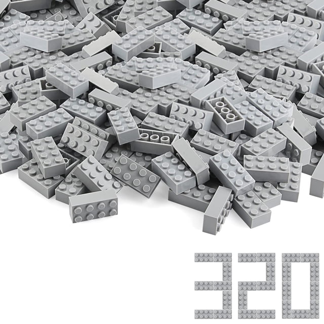 Set de bloques de construcción Feleph Basic Parts 320 piezas gris claro