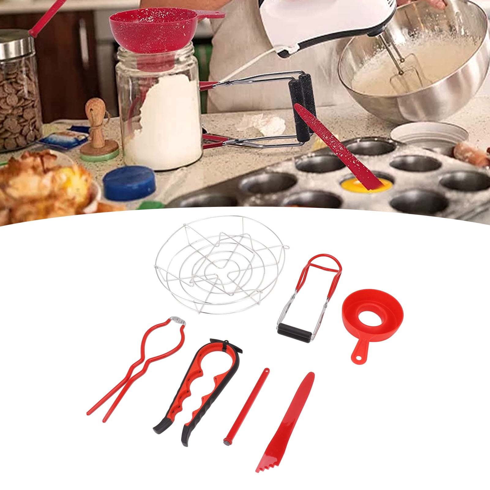 Canning Supplies Starter Kit, Easy To Store Home Canning Kit Stainless Steel Washable 7Pcs  for Home
