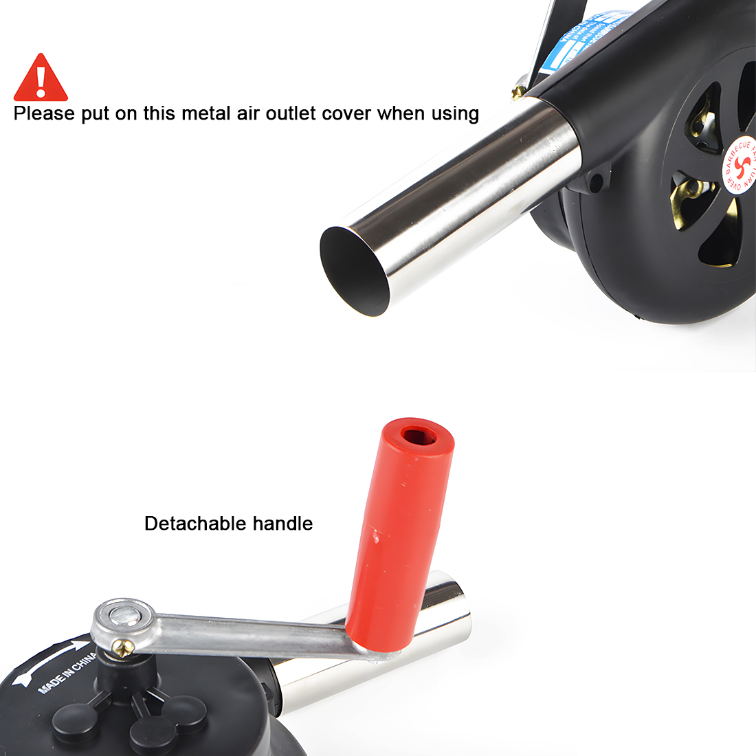 Hand Crank Blowers BBQ Manual Fan Air Blower Outdoor Cooking Barbecue Fire Bellows for Picnic Camping Stove Accessories