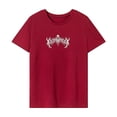 thumbnail image 1 of Camiseta para mujer de verano transpirable simple cuello redondo para uso diario trabajo playa Rojo, 1 of 7