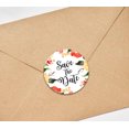 thumbnail image 3 of Darling Souvenir 45 Pcs Round Envelope Seal DIY White Floral Border Save The Date Stickers-1.6 Inches, 3 of 4
