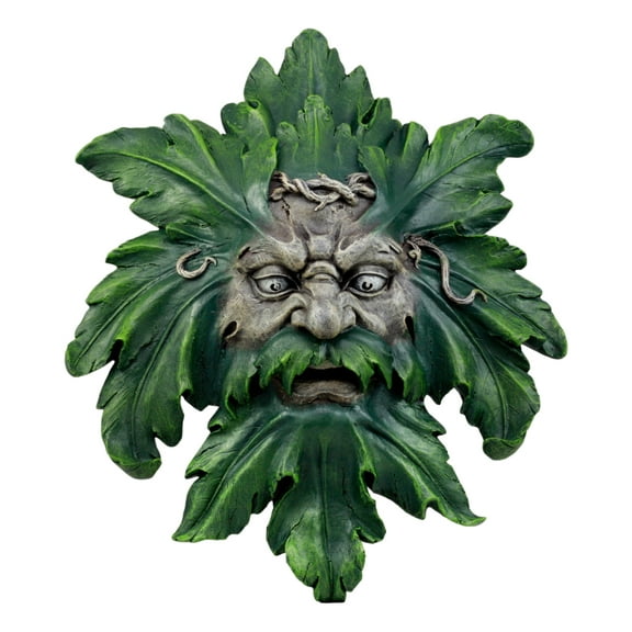 Ebros Enigma Large Celtic Greenman Face Wall Decor Plaque 17"H Decorative Sculpture