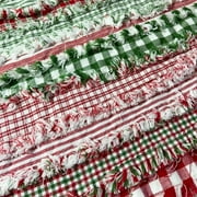 Merry Christmas Red & Green Plaid Homespun Fabric 2.5 X 44 inch Precut Roll (Jelly Roll)- 22 pc. by JCS