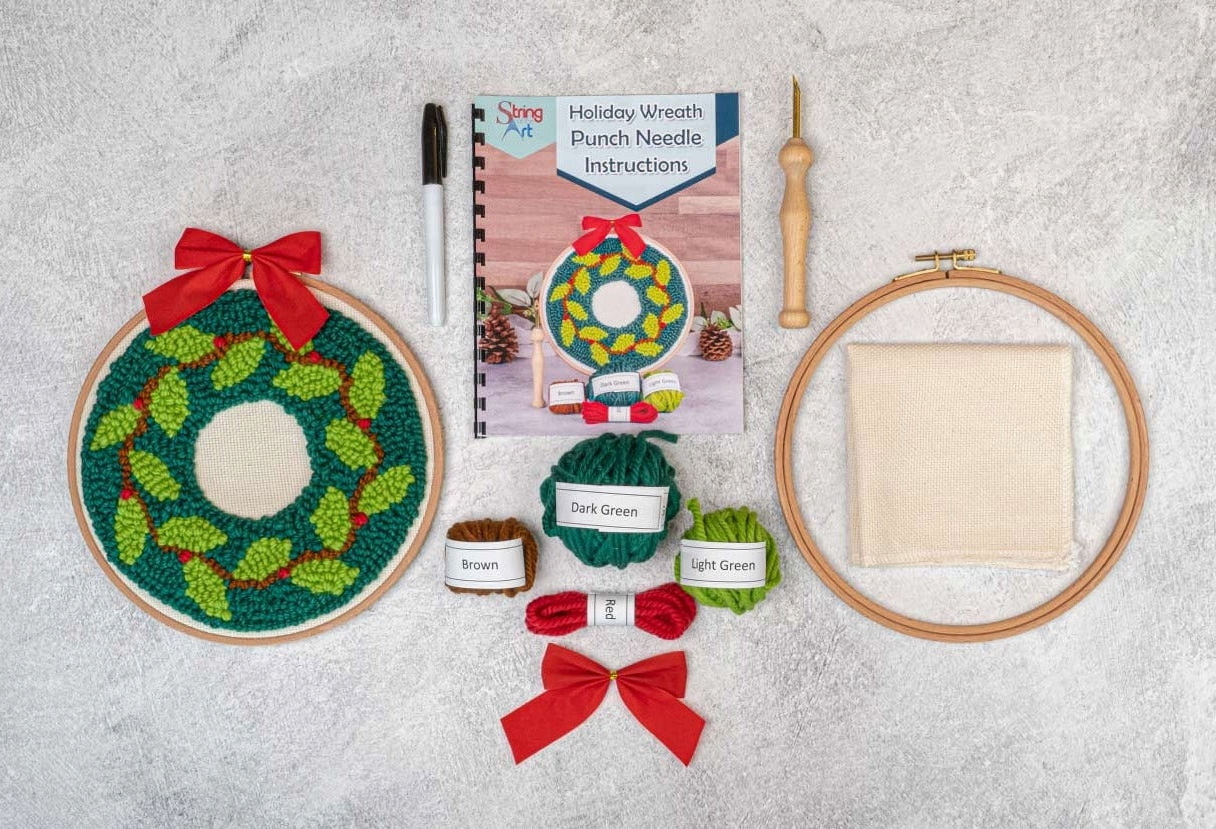 Holiday Wreath Mini Punch Needle Kit