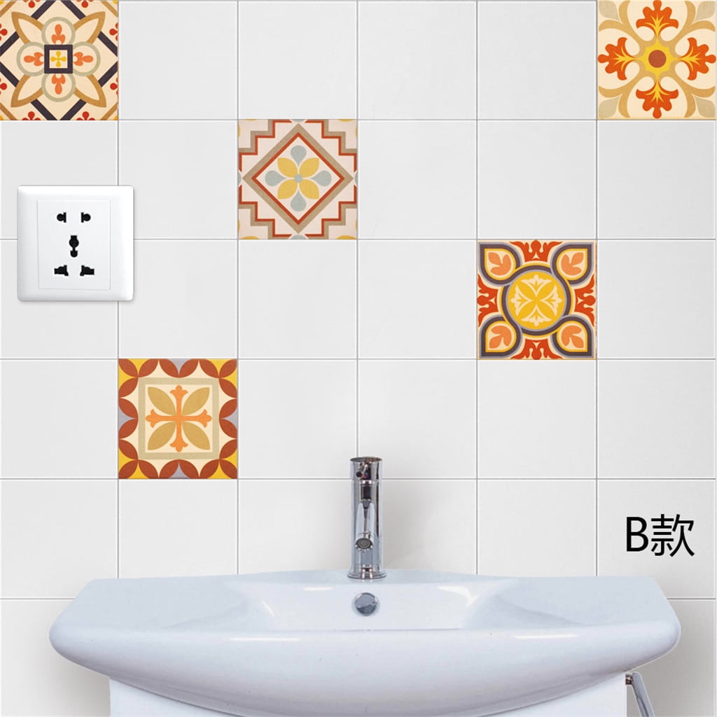 1pc Removable Sticker Square Decorative Sticker for Kitchen Balcony Bathroom 