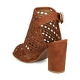 thumbnail image 3 of New Women Qupid Chester-32 Nubuck Peep Toe Perforated Block Heel Mule, 3 of 6