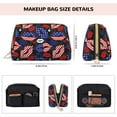 thumbnail image 5 of Xecao American With Lips Print Fashion Makeup PVC Bag Large Capacity Travel Cosmetic Bag for Women Organizer Toiletry Clutch, 5 of 8