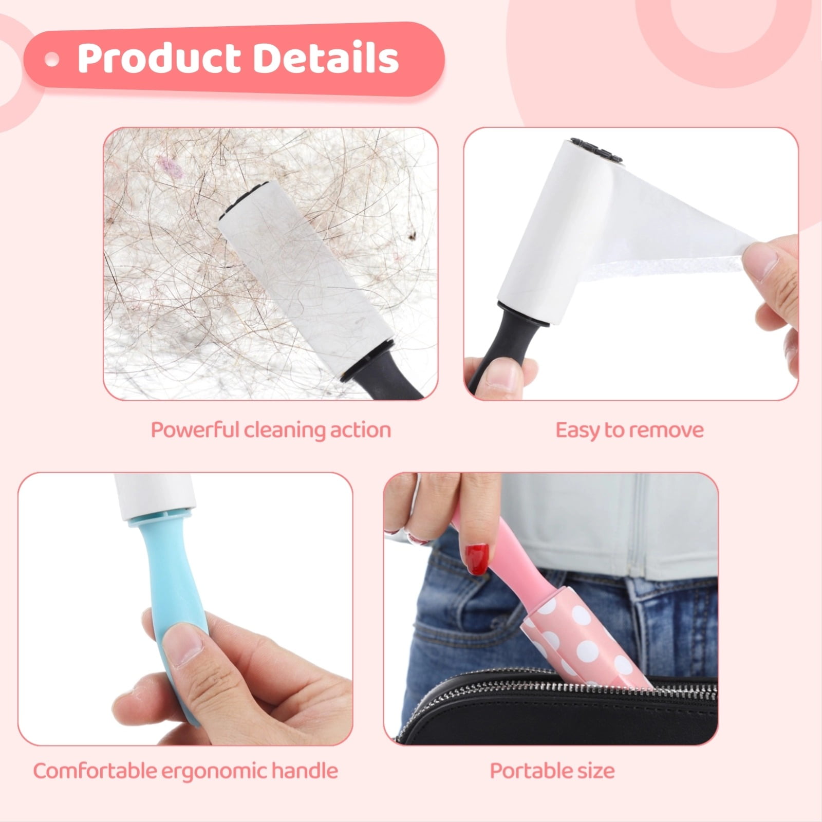 48 Pcs Mini Lint Rollers, Small Lint Removers, Portable Clothes Lint Rollers, Sticky Lint Removing Tools, Travel Size Lint Brushes for Pet Hair, Car Seat, Sofa, Furniture, Bedding
