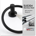 thumbnail image 5 of Black Towel Ring for Bathroom Towel Hanger Round Hand Towel Holder Wall Mount SUS304 Stainless Steel, A2180B-BK, 5 of 5