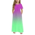 thumbnail image 2 of JoyHoop Girls Maxi Dress Short Sleeve Casual Holiday Dress with Pockets for 4-14 Years, 2 of 9