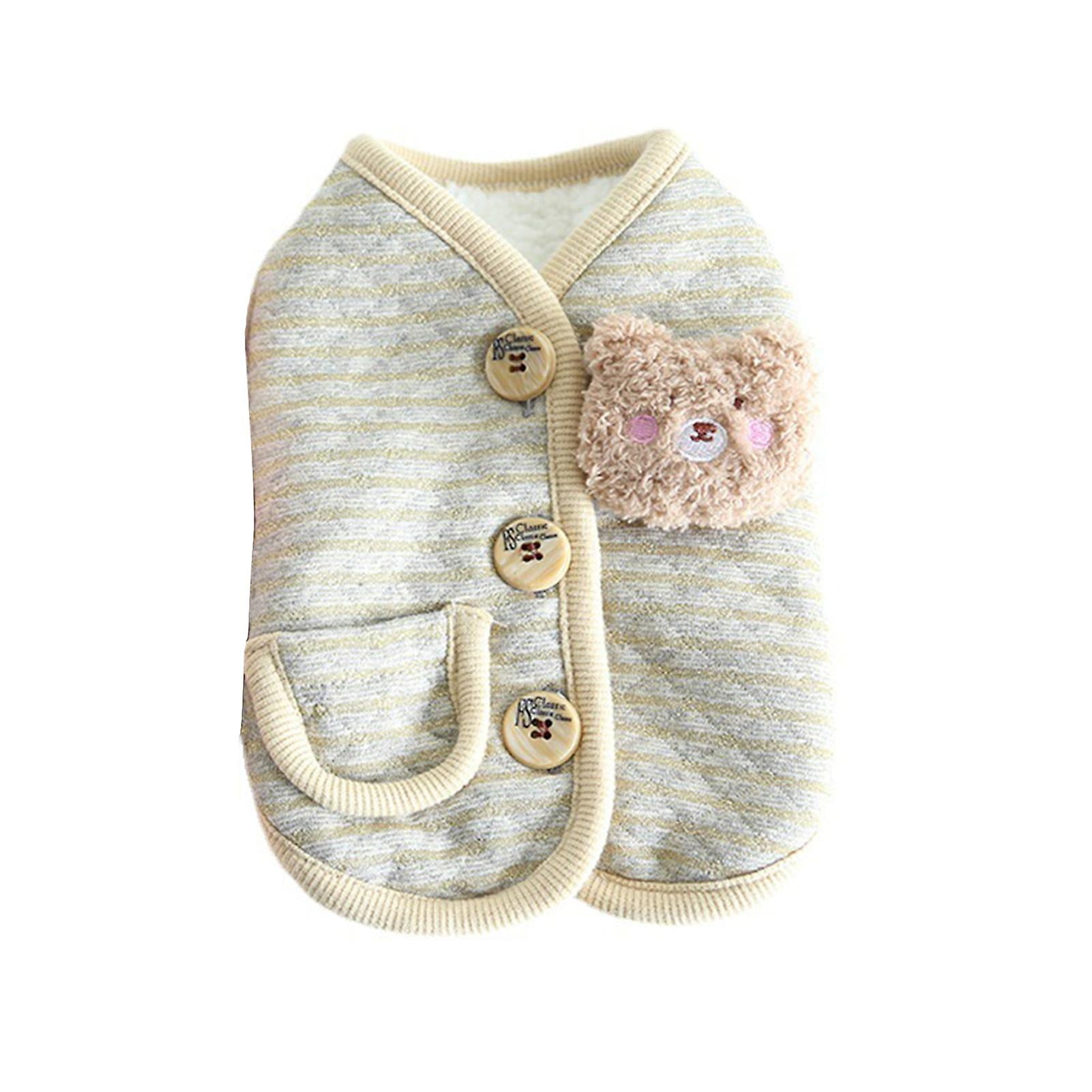 Pet Vest Cartoon Bear Design Comfortable Cloth Autumn Winter Warm