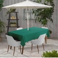 thumbnail image 2 of Vargottam Indoor/Outdoor Tablecloth 58" x 120" Inch Rectangular Tablecloth with Umbrella Hole & Zipper, Waterproof Patio Table Cloths, Spring/Summer Table Covers for Backyard /BBQs - Teal Green, 2 of 6
