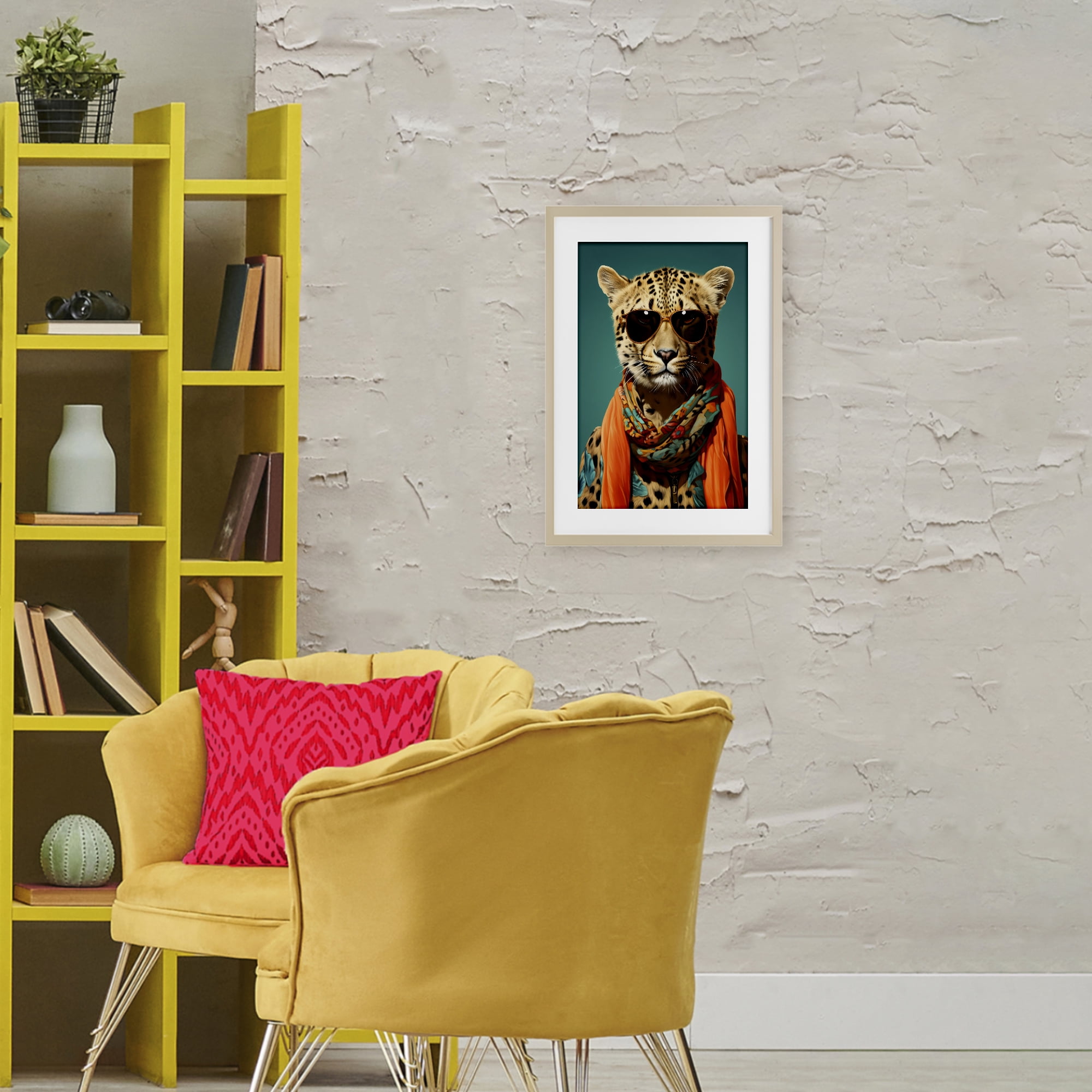 Stupell Industries Safari Glamour Leopard Birch Framed Print Under Glass, design by Andrea Haase