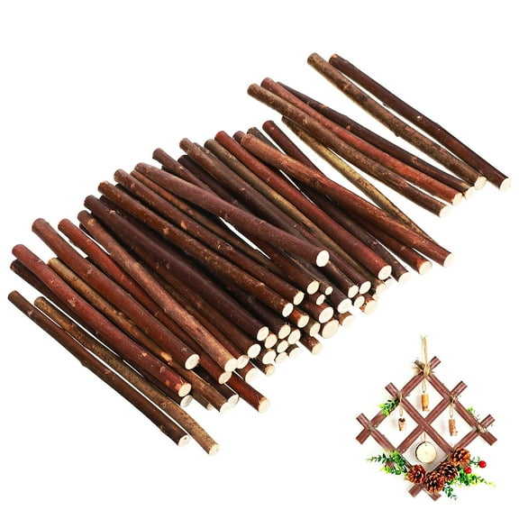 UPOUART Wood Crafting Sticks Dark Brown 50 Pcs for Projects Arts and Crafts Supplies