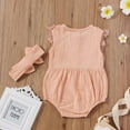 thumbnail image 3 of Viworld Newborn Infant Baby Girls Outfit Set Sleeveless Lace Romper+Headband Set, 3 of 6