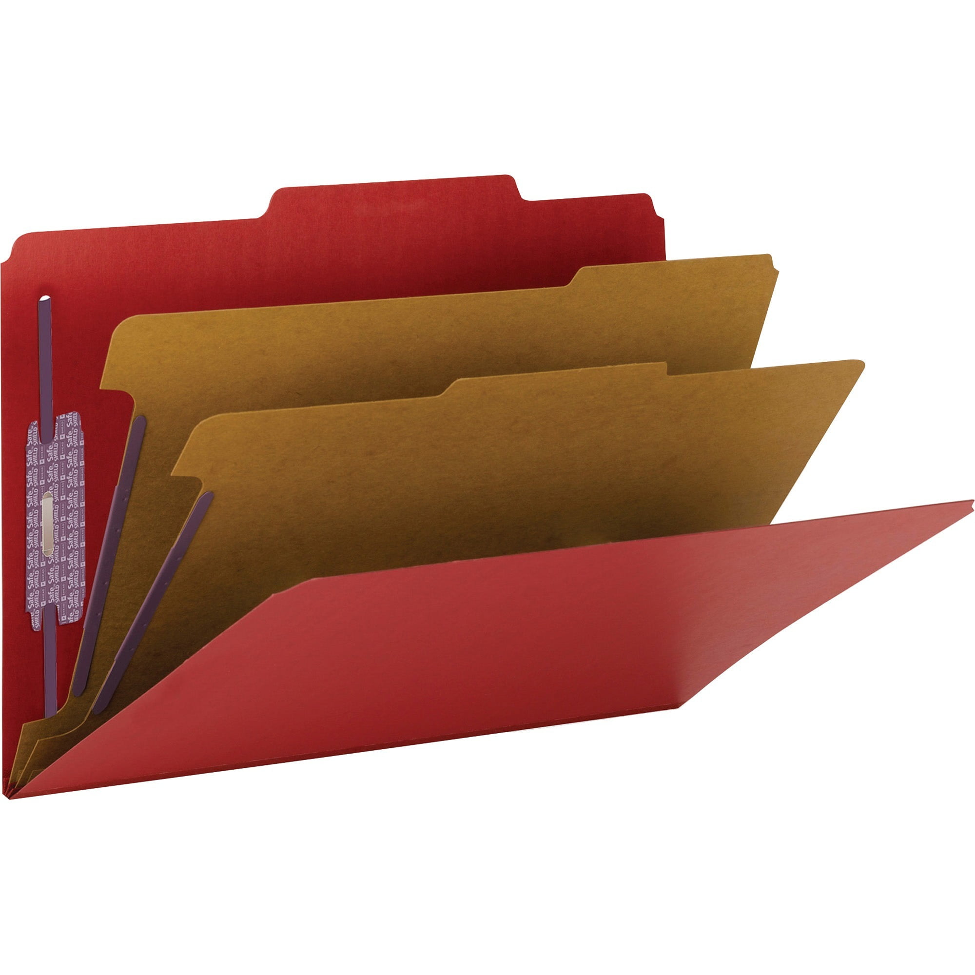 Smead SafeSHIELD® Classification Folder 2 Div Red 10/BX Legal (19031