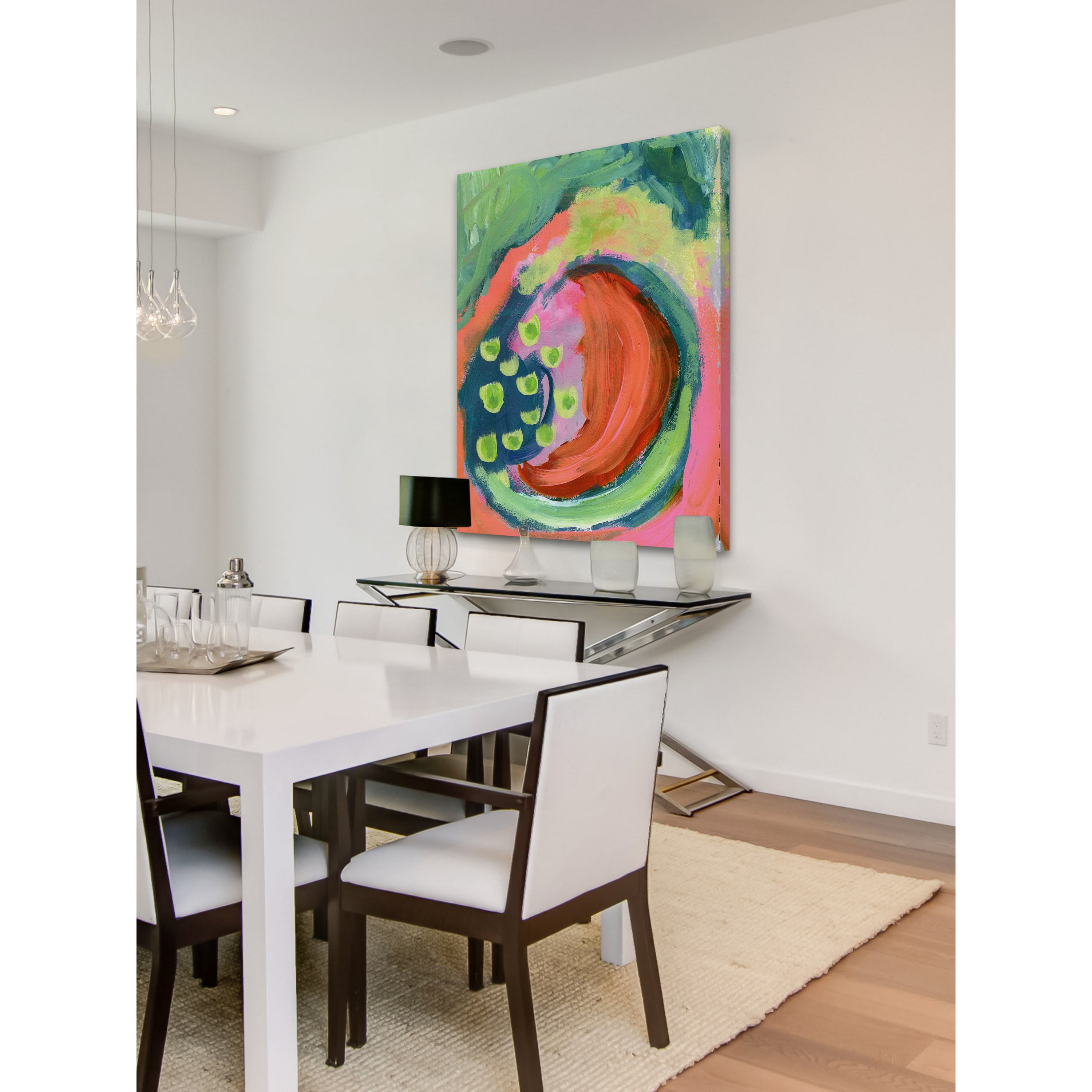 Marmont Hill "Abstract Wave" by Jill Lambert Painting Print on Wrapped Canvas