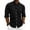 (New11)Black, variant on Thousandth Men's Stand Collar Linen Long Sleeve Shirt Casual Breathable Button Up Shirt Slim Fit Vacation Outdoor Daily Outfit