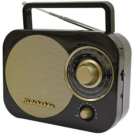 Outdoor Am Fm Radio, Black Small Speaker Retro Portable Am-fm