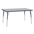 thumbnail image 1 of ECR4Kids 36in x 60in Rectangle Premium Thermo-Fused Adjustable Activity Table Grey/Navy/Navy - Standard Swivel, 1 of 2