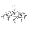thumbnail image 1 of Tendedero plegable de acero inoxidable para ropa, con 20 pinzas para calcetines (plateado), 1 of 6