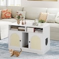 thumbnail image 2 of Costway 43" Hidden Cat Washroom Furniture with Storage Double Rooms Scratching Board, 2 of 9