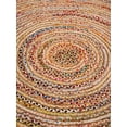 thumbnail image 3 of Rugsotic Carpets Hand Braided Cotton & Jute 5'x5' Round Area Rug Contemporary Light Multicolor DCJ111, 3 of 5