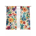 thumbnail image 7 of Vintage Botanical Sheer Curtains 63 Inch Length 2 Panels Set, Spring Floral Summer Vintage Voile Window Treatment Rod Pocket Curtains Sheers Drapes for Bedroom/Living Room/Kitchen 52x"63"x2, 7 of 7