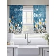 thumbnail image 5 of Life Is Better At The Beach Sheer Curtains 45 Inch Long 2 Panels, Summer Ocean Starfish Flower Seashell Light Filtering Rod Pocket Curtains, Sheer Voile Drapes for Living Room Bedroom, 52"x45", 5 of 8