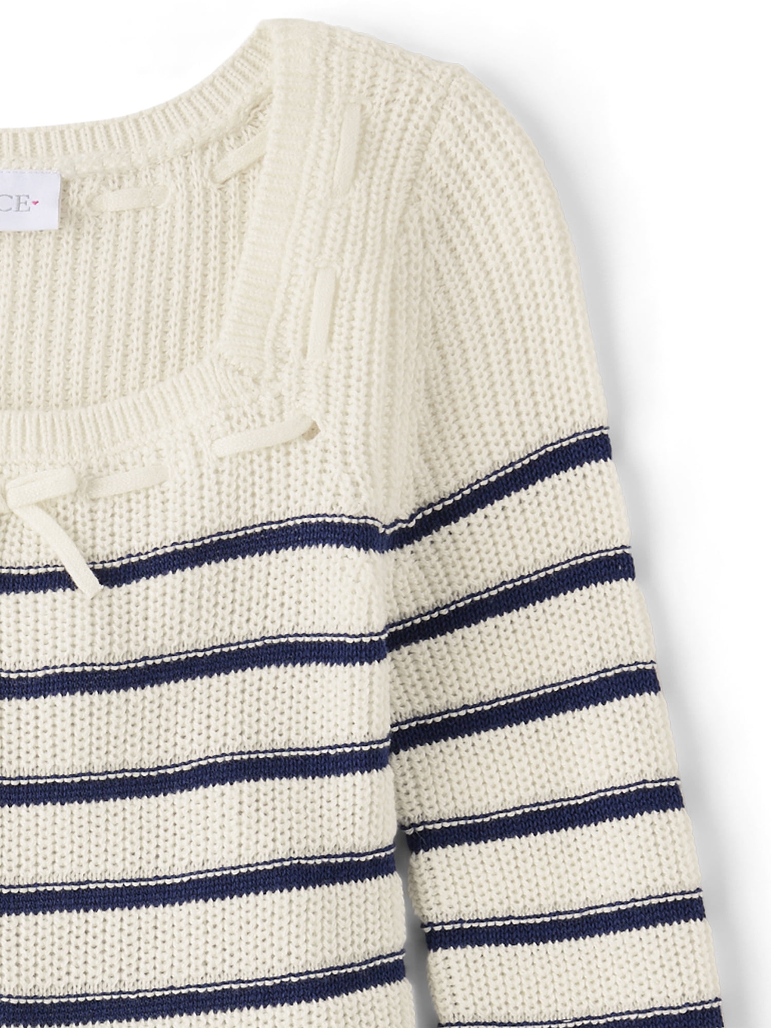 The Children's Place Girls Long Sleeve Striped Bow Sweater Dress, Sizes XS-XXL