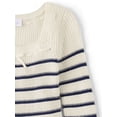 thumbnail image 2 of The Children's Place Girls Long Sleeve Striped Bow Sweater Dress, Sizes XS-XXL, 2 of 4
