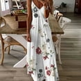 thumbnail image 2 of outfmvch long summer dress white dress sleeveless v-neck flower print plus size loose maxi dress womens dresses white xxl, 2 of 8