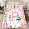 thumbnail image 2 of Manfei Christmas Nutcracker Kids Twin Sheet Sets, Initial Letter P Twin Fitted Sheet, Fairy Tale Princess Flat Sheet, Lightweight Room Decor, 3-Piece, 2 of 7