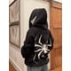 thumbnail image 1 of Y2k Men Spider Print Hoodies Women Hip Hop Zipper Long Sleeve Jacket Coats Autumn Winter Harajuku Casual Loose Hooded Sweatshirt, 1 of 4