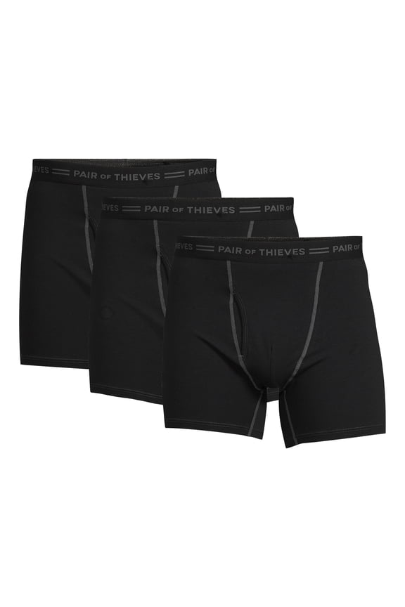 Men's 4-Way Cotton Stretch Boxer Briefs, 3-Pack