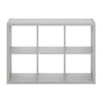 thumbnail image 3 of Furinno Cubicle Open Back Decorative Cube Storage Organizer, 6-Cube, Light Grey, 3 of 6